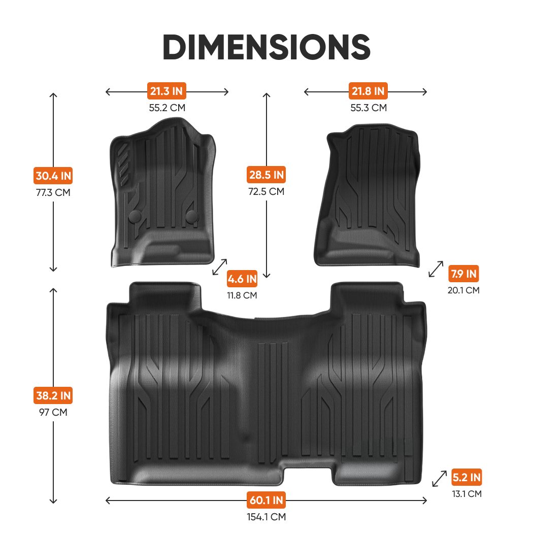GMC Sierra Floor Mats – Odorless, Eco-Safe TPE  |  2012-2018 Models Custom Fit - View 4