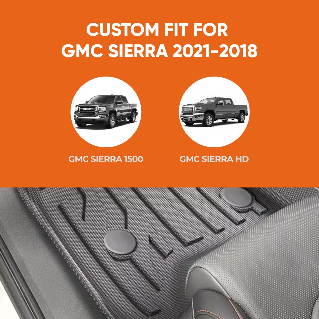 GMC Sierra Floor Mats – Odorless, Eco-Safe TPE  |  2012-2018 Models Custom Fit - View 8
