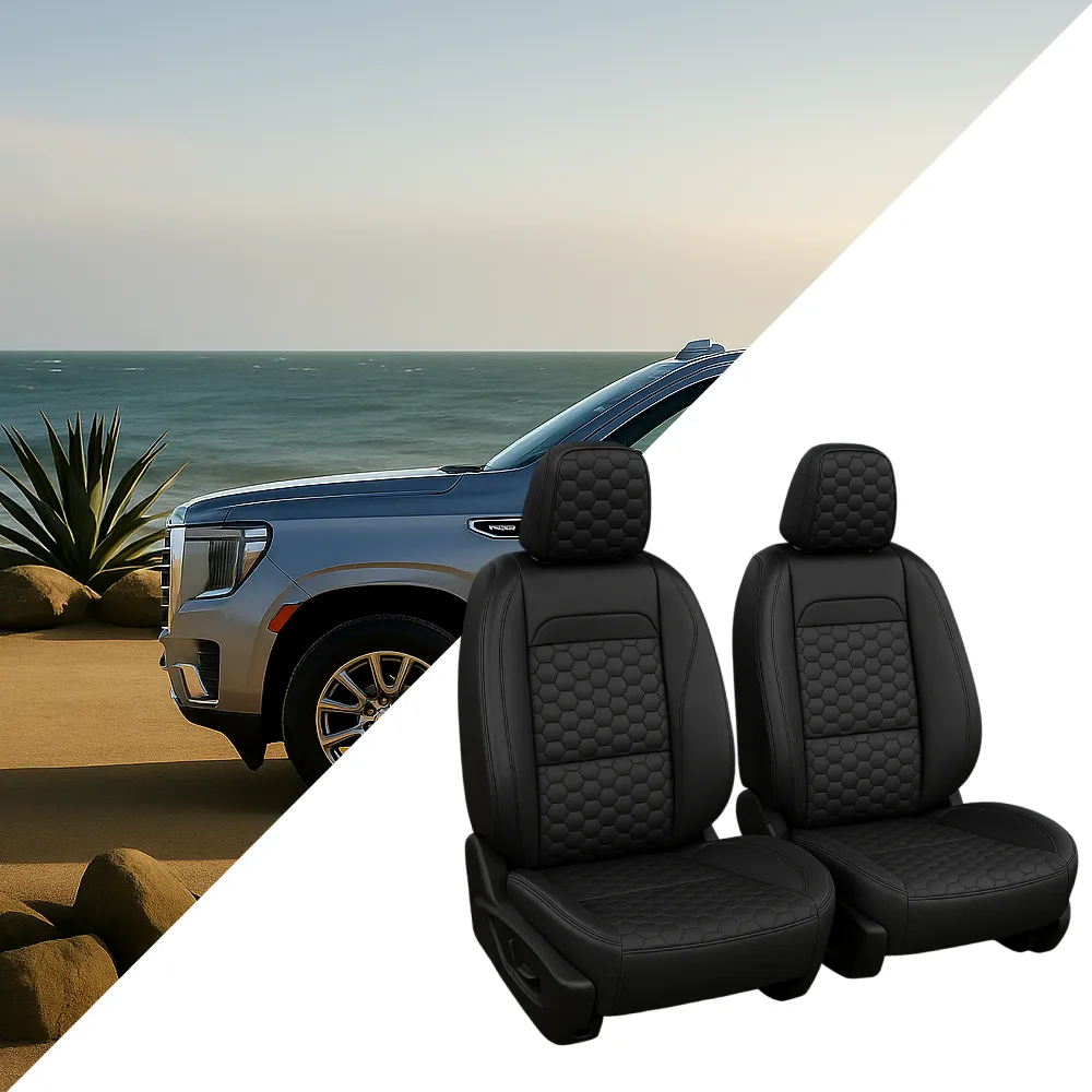 GMC Yukon Seat Covers – Front Seat Custom Fit, Premium Eco-Leather  |  Owleys