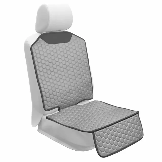 Car Seat Protector Mat  |  Gray “Hexy” by Owleys