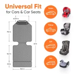Car Seat Protector Mat  |  Gray “Hexy” by Owleys - View 3