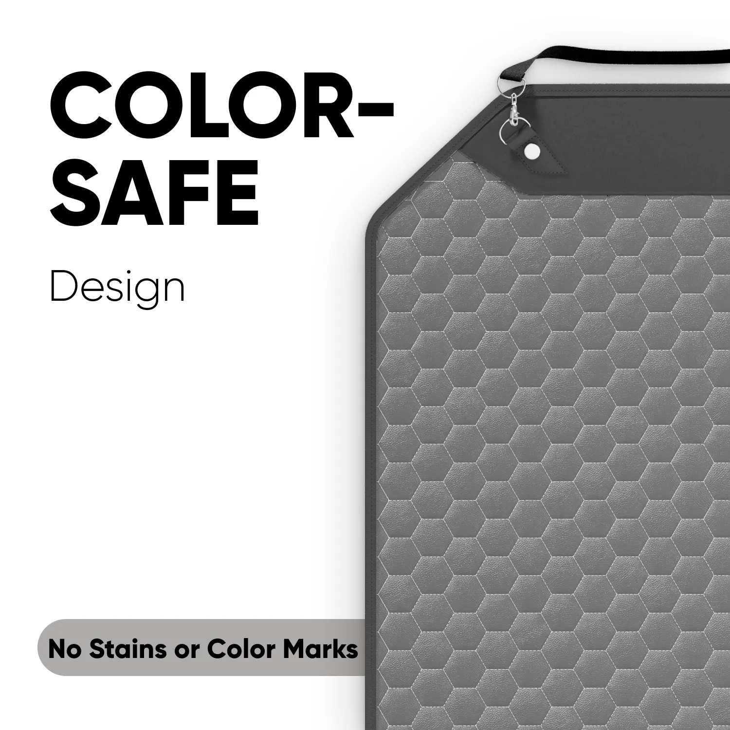 Car Seat Back Protector, Car Kick Mat | Gray “Hexy” by Owleys - View 9