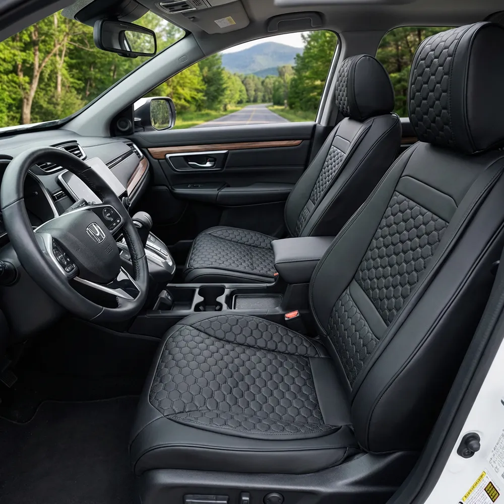 Honda CR-V Seat Covers (2017–2026) – Front Seat Custom Fit, Premium Eco-Leather  |  Owleys