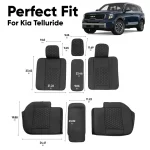 Kia Telluride Seat Covers (2020-2026) – Back Seat Custom Fit, Premium Eco-Leather (Black)  |  Owleys - View 4
