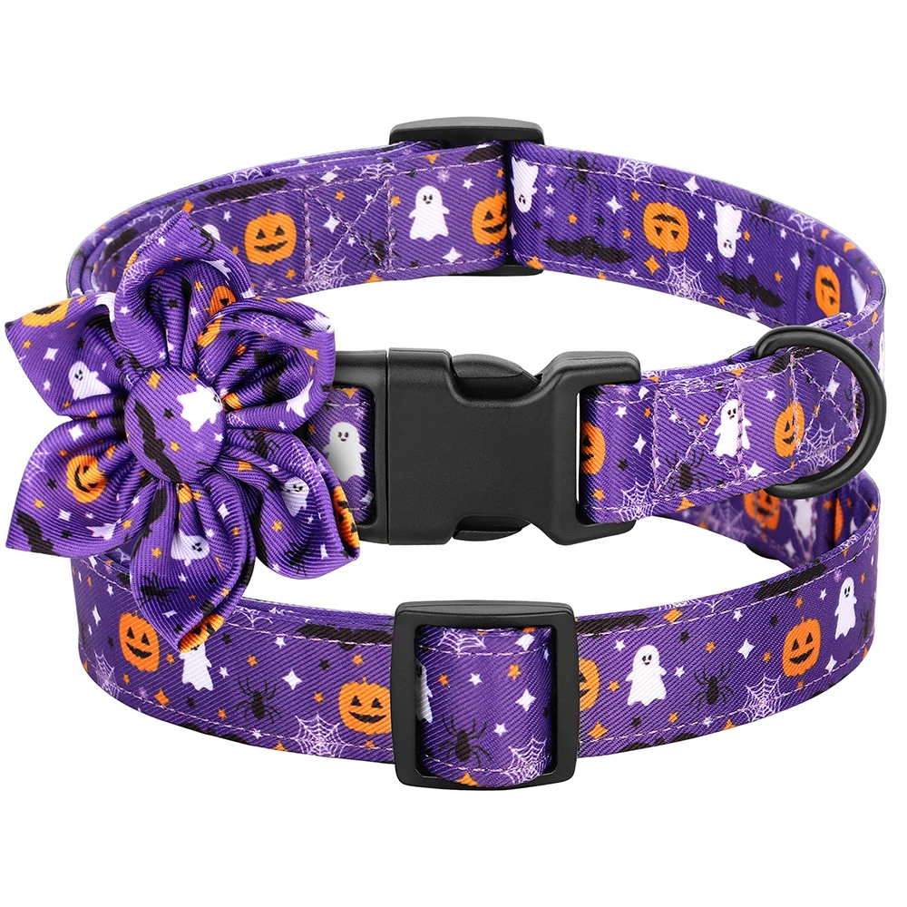 Halloween Themed Dog Collar  |  “Boo Blossom” by Owleys