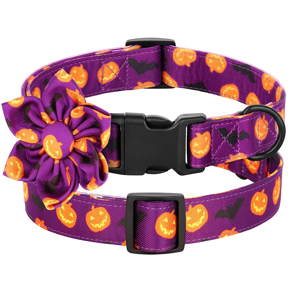Halloween Themed Dog Collar  |  “Boo Blossom” by Owleys