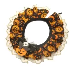 Halloween Lace Pet Collar  |  “Pumpkin Lace” by Owleys - View 1