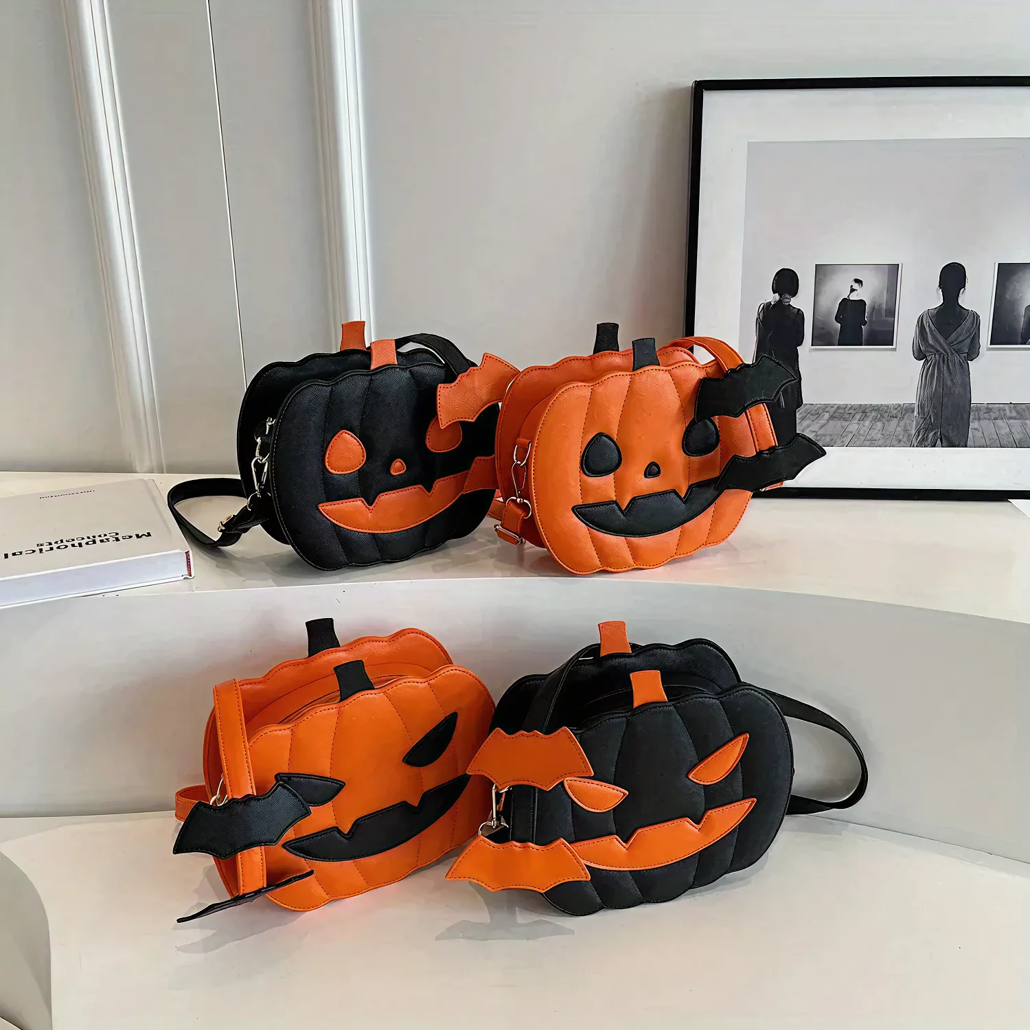 Halloween Pumpkin Crossbody Bag  |  “Pumpkie” by Owleys