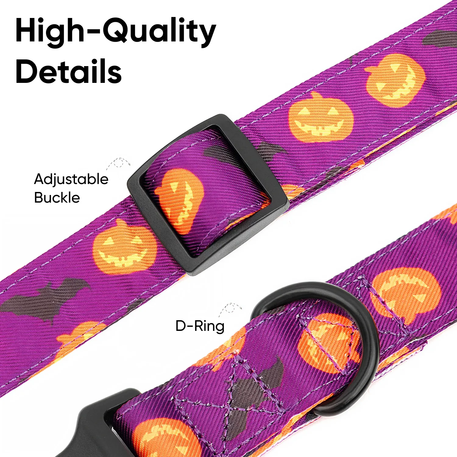 Halloween Themed Dog Collar  |  “Boo Blossom” by Owleys - View 5