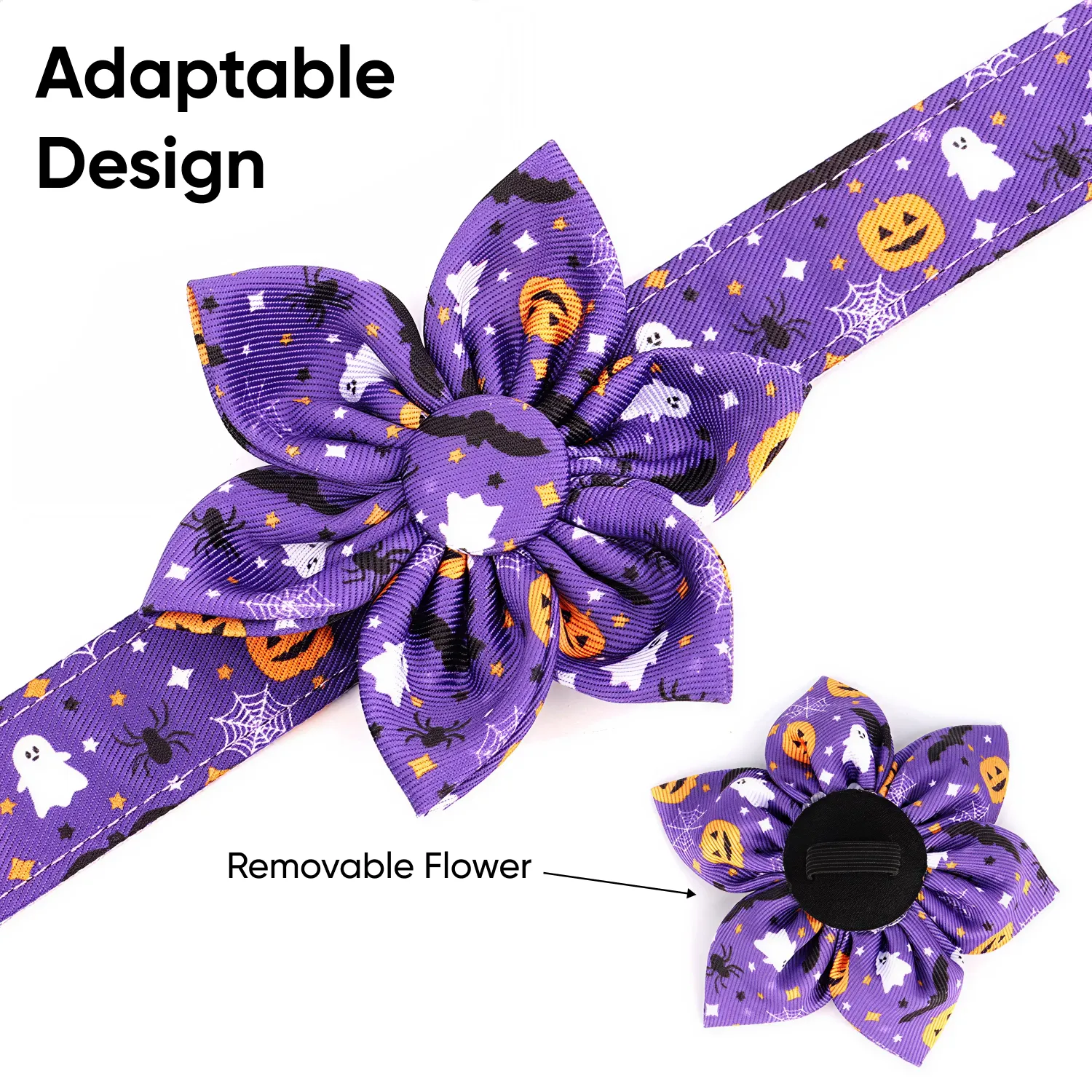 Halloween Themed Dog Collar  |  “Boo Blossom” by Owleys - View 6
