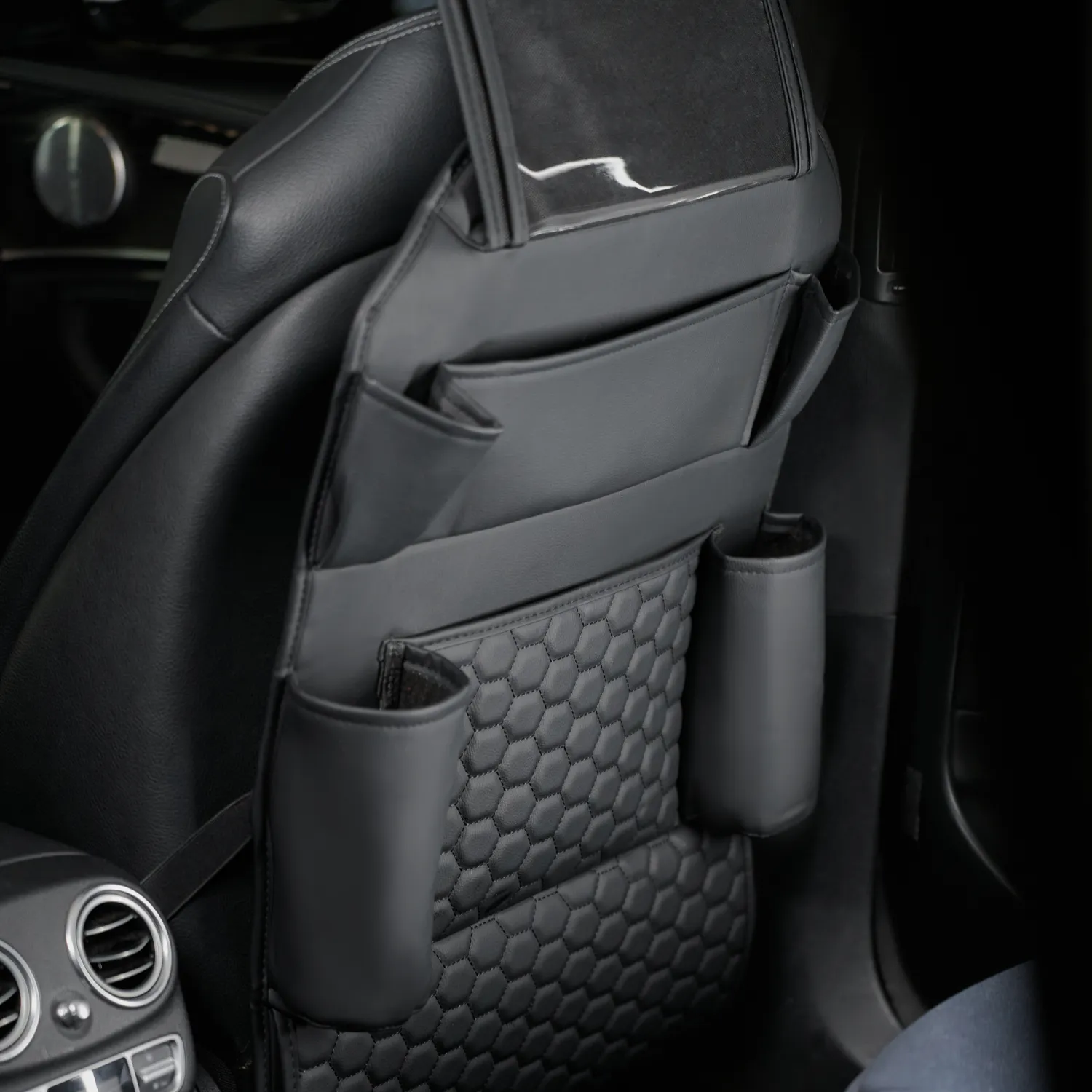 Black Hexy Seat Back Organizer & Seat Protector Set (2 Pcs)  |  Owleys - View 5