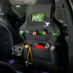 Black Hexy Seat Back Organizer & Seat Protector – Twins Set (4 Pcs)  |  Owleys - View 2