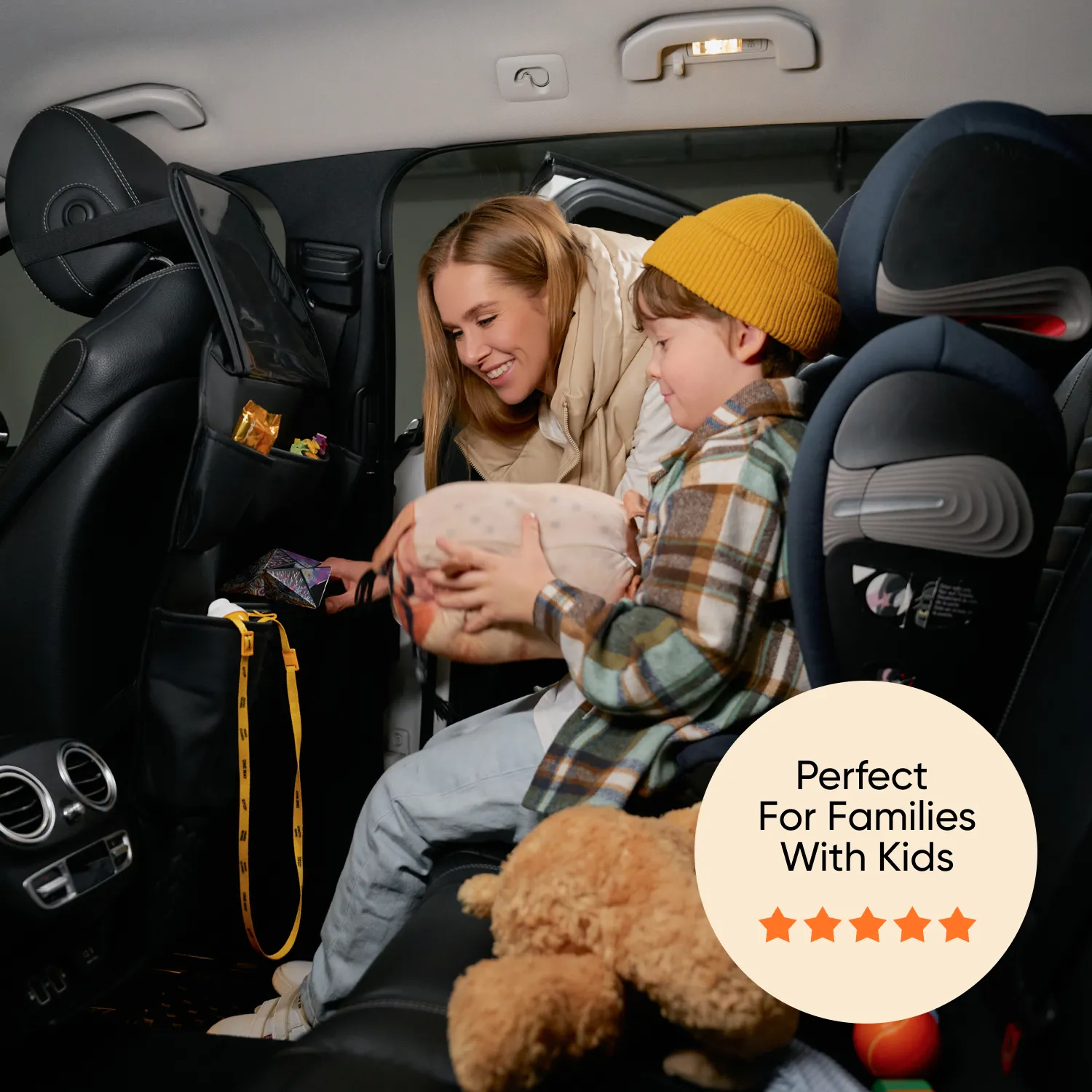 Car Back Of Seat Organizer  |  Black “Hexy” by Owleys - View 10