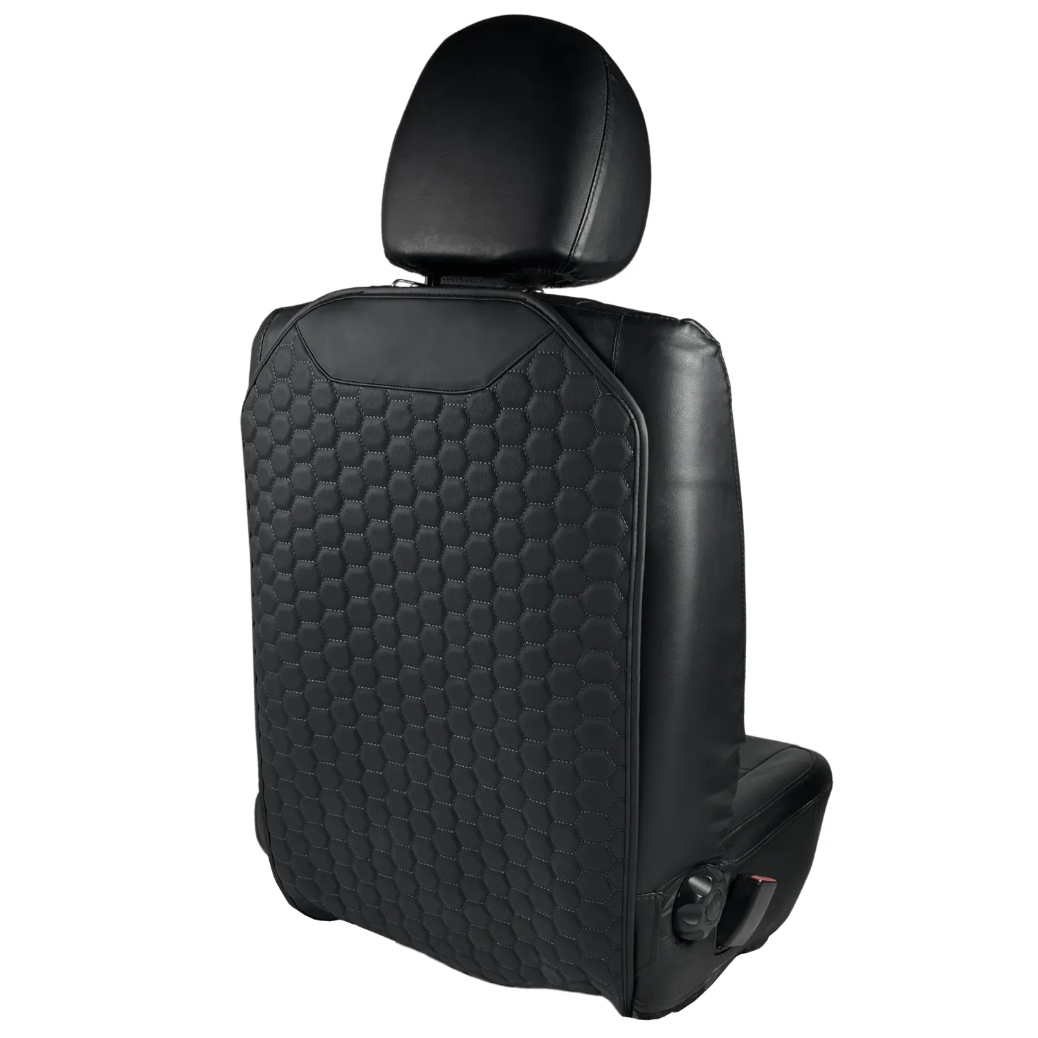 Car Seat Back Protector  |  Black “Hexy” by Owleys