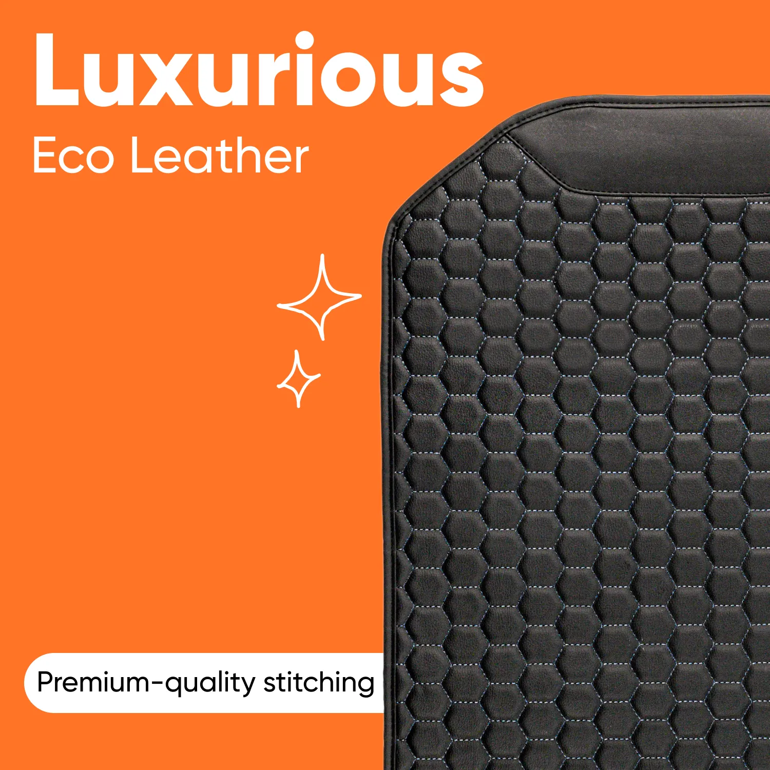 Car Seat Back Protector  |  Black “Hexy” by Owleys - View 2