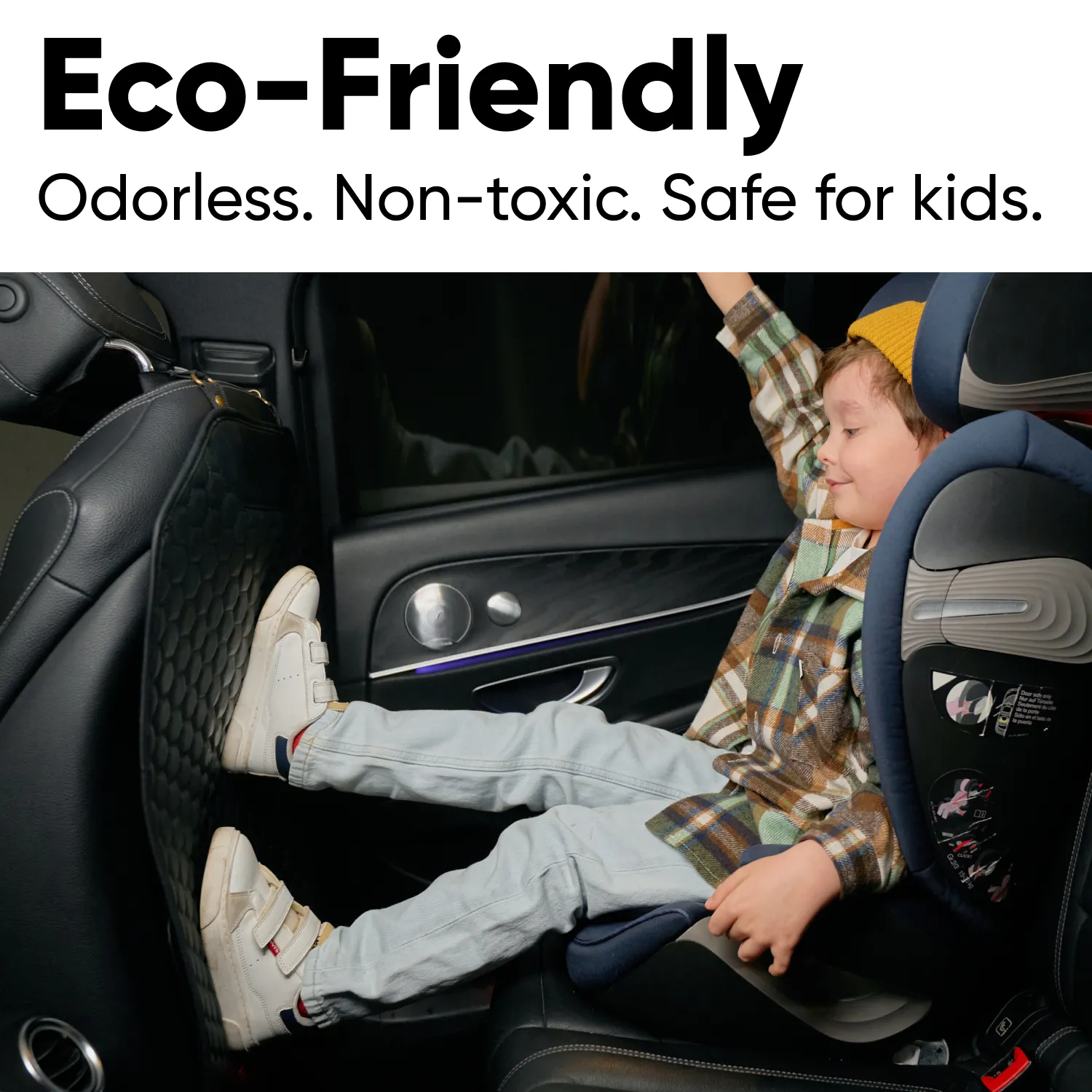 Car Seat Back Protector  |  Black “Hexy” by Owleys - View 7