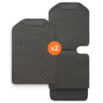 Black Hexy Car Seat Protector & Car Kick Mat – Twins Set (4 Pcs)  |  Owleys - View 1