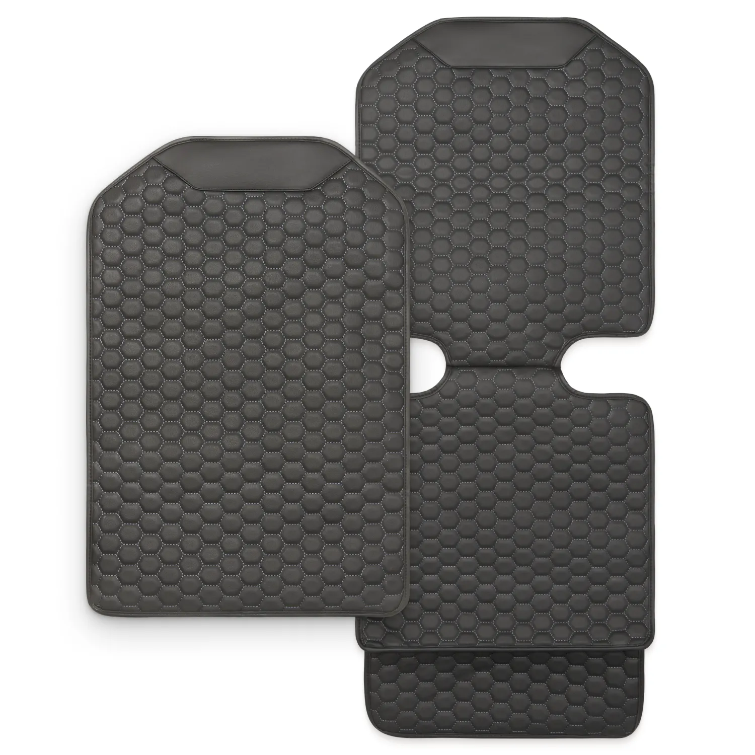 Black Hexy Car Seat Protector & Car Kick Mat Set (2 Pcs)  |  Owleys