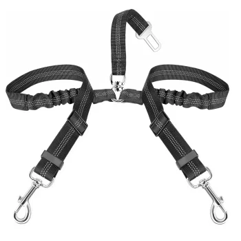 Double Dog Seat Belt, 2 Point Dog Car Seat Belt &…