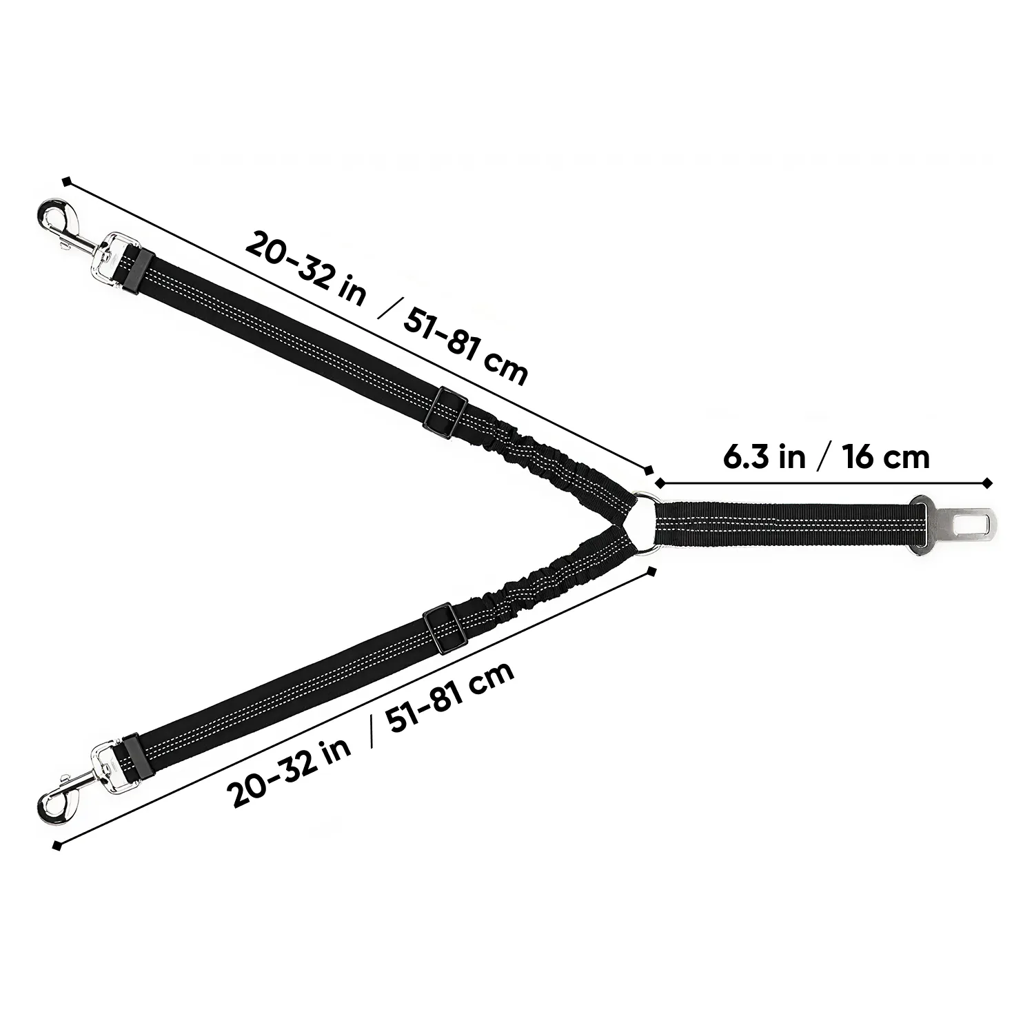 Double Dog Seat Belt, 2 Point Dog Car Seat Belt – Paw Pal Collection  |  Owleys Partnership - View 3