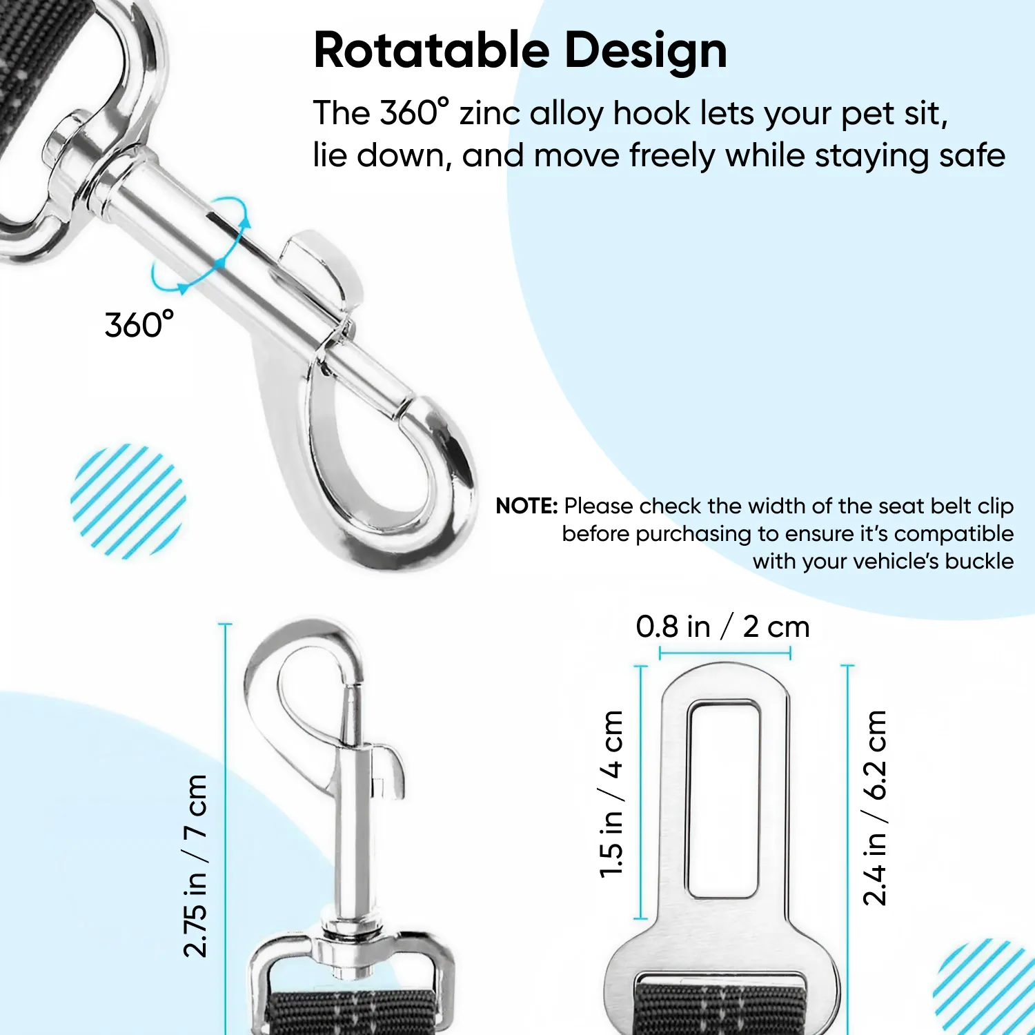 Double Dog Seat Belt, 2 Point Dog Car Seat Belt – Paw Pal Collection  |  Owleys Partnership - View 4