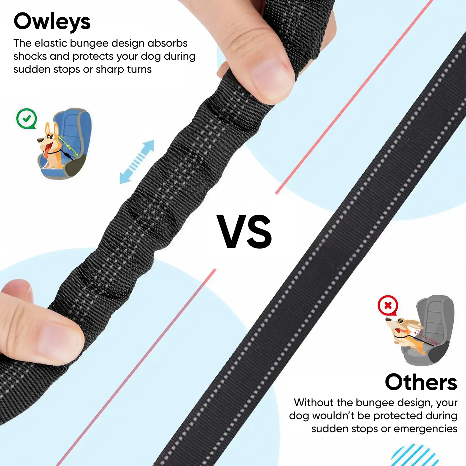 Paw Pal Safety Bundle – Dog Seat Cover & Double Car Seat Belt for 2 Dogs | Owleys - View 7