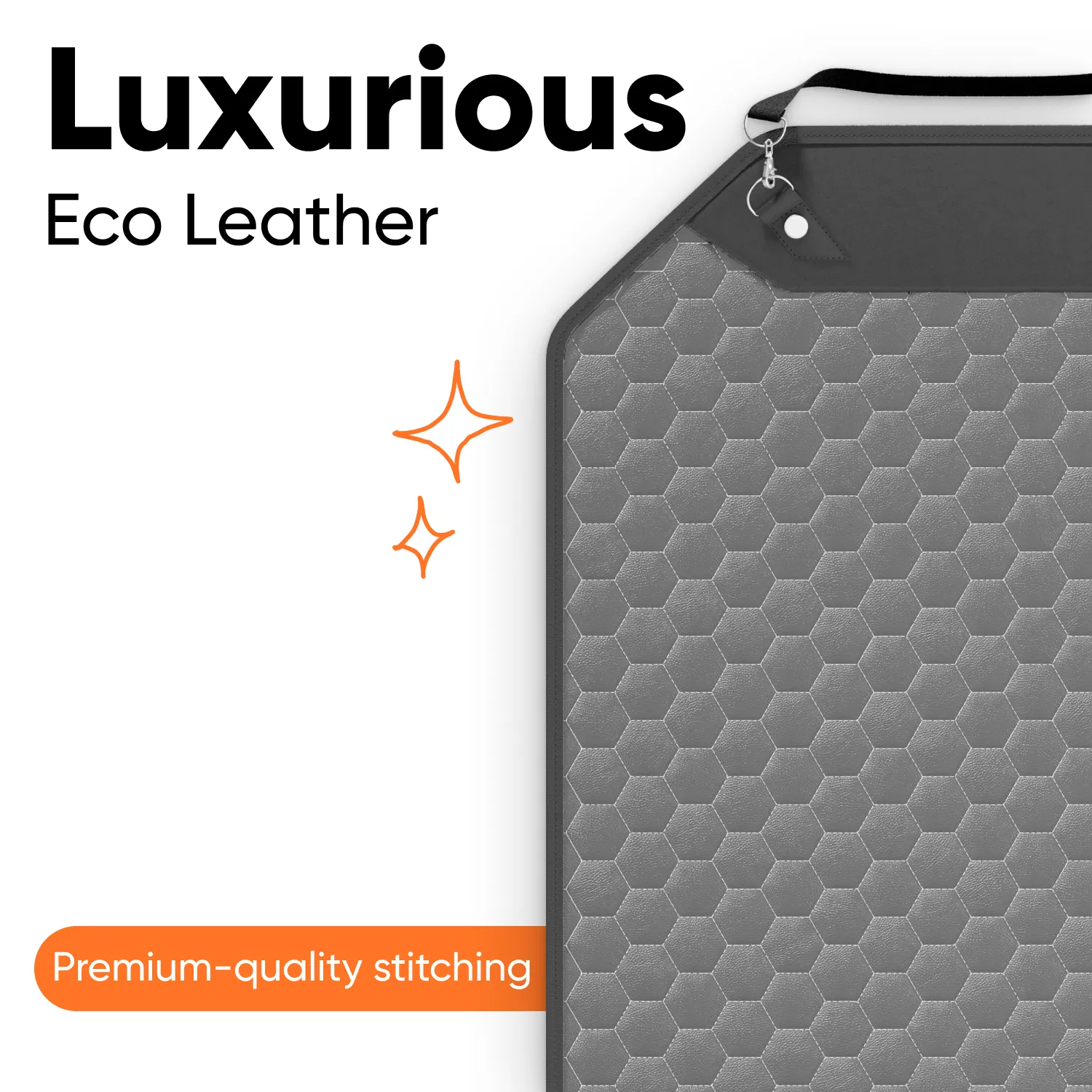 Car Seat Back Protector  |  Gray “Hexy” by Owleys - View 2