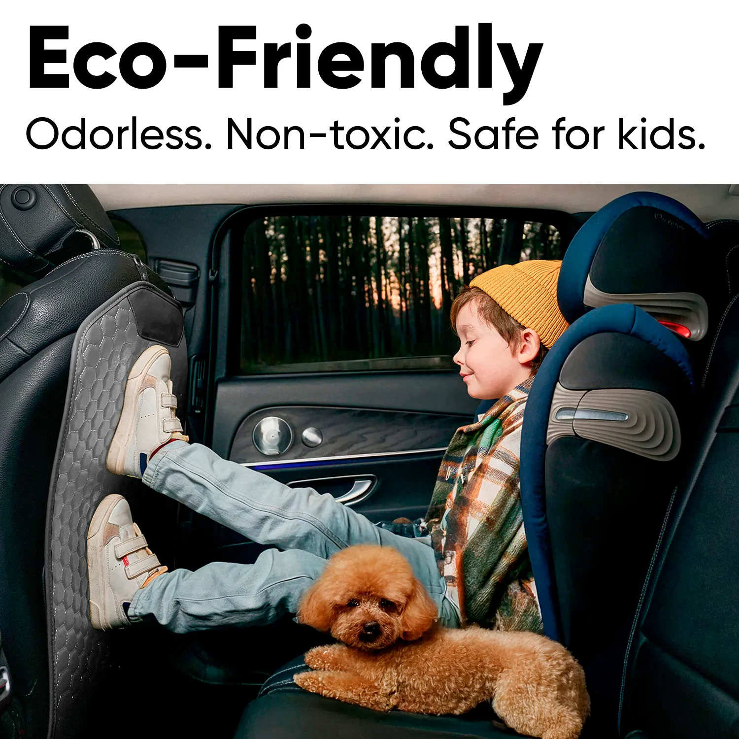 Car Seat Back Protector  |  Gray “Hexy” by Owleys - View 7