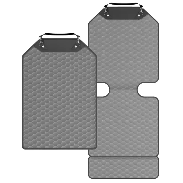 Gray Hexy Car Seat Protector & Car Kick Mat Set (2 Pcs)  |  Owleys