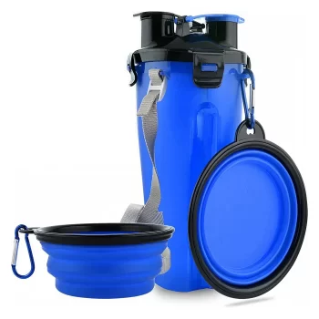 2 in 1 Dog Travel Feeder with Collapsible Bowls &…