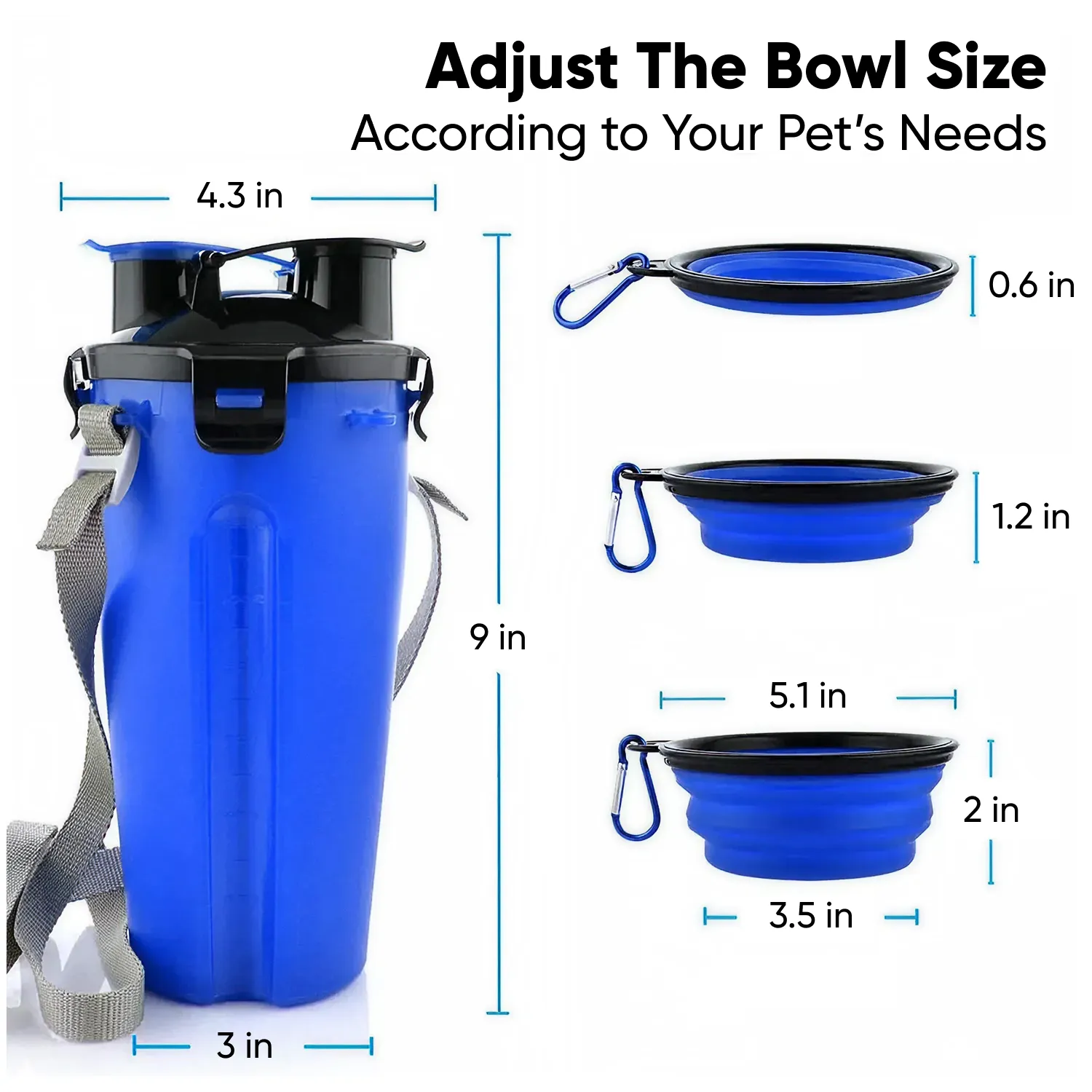 2 in 1 Dog Travel Feeder with Collapsible Bowls – Paw Pal Collection  |  Owleys - View 3