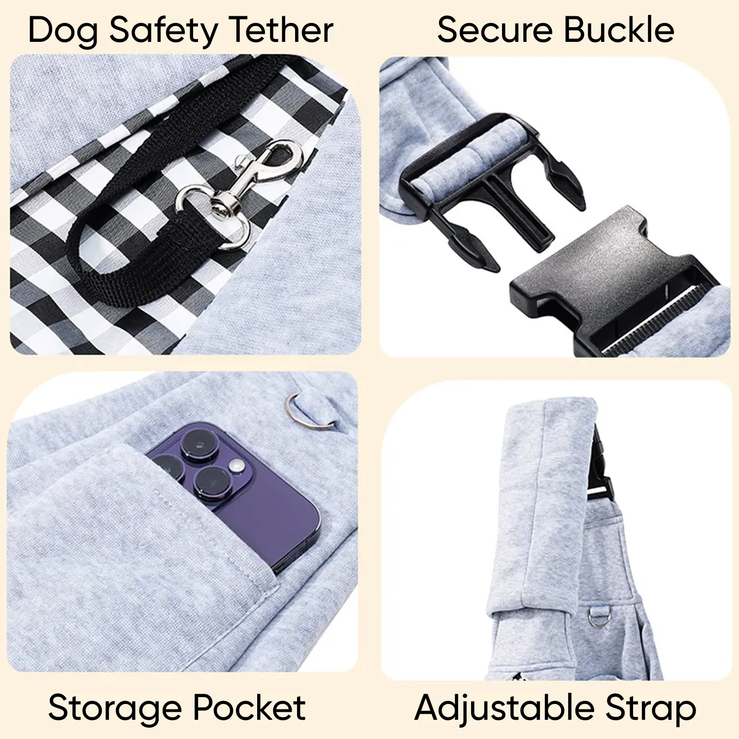 Reversible Dog Carrier Sling Bag with Storage Pocket – Paw Pal Collection | Owleys Partnership - View 5