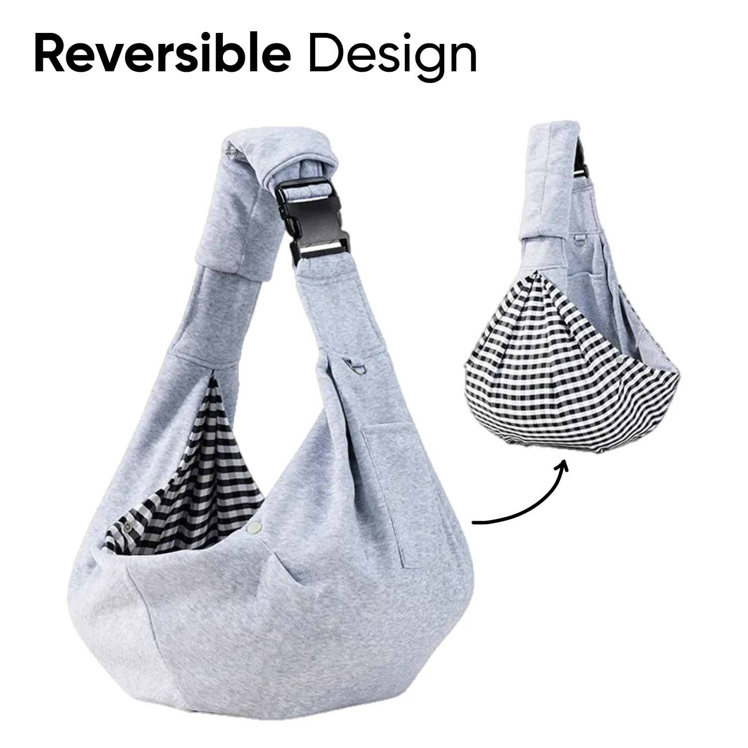 Reversible Dog Carrier Sling Bag with Storage Pocket – Paw Pal Collection | Owleys Partnership - View 3