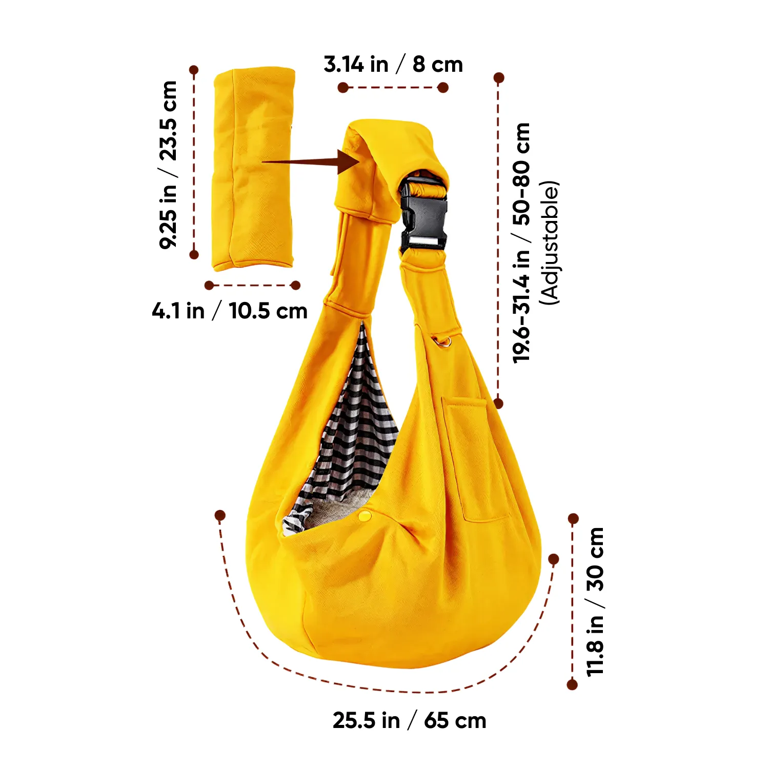Reversible Dog Carrier Sling Bag with Storage Pocket – Paw Pal Collection | Owleys Partnership - View 4