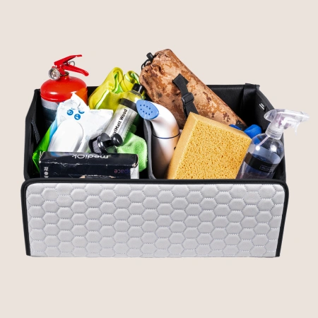 White Hexy 21.6 Inch Trunk Organizer Description 3 White Hexy 21.6 Inch Trunk Organizer Description 3