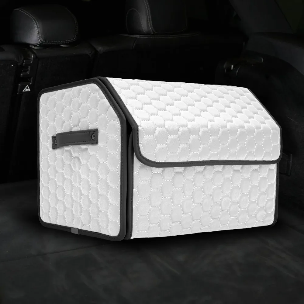 Car Trunk Organizer  |  21.6 in  – White “Hexy” by Owleys
