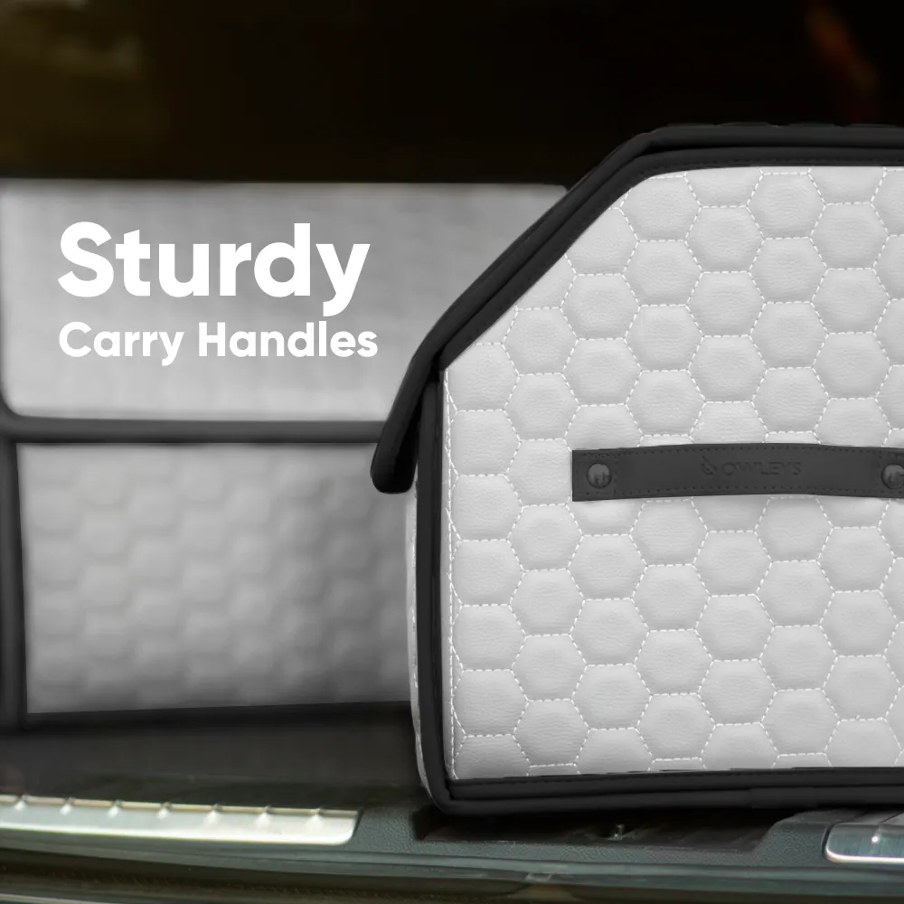 Car Trunk Organizer  |  21.6 in  – White “Hexy” by Owleys - View 6
