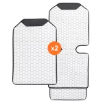 White Hexy Car Seat Protector & Car Kick Mat – Twins Set (4 Pcs)  |  Owleys - View 1