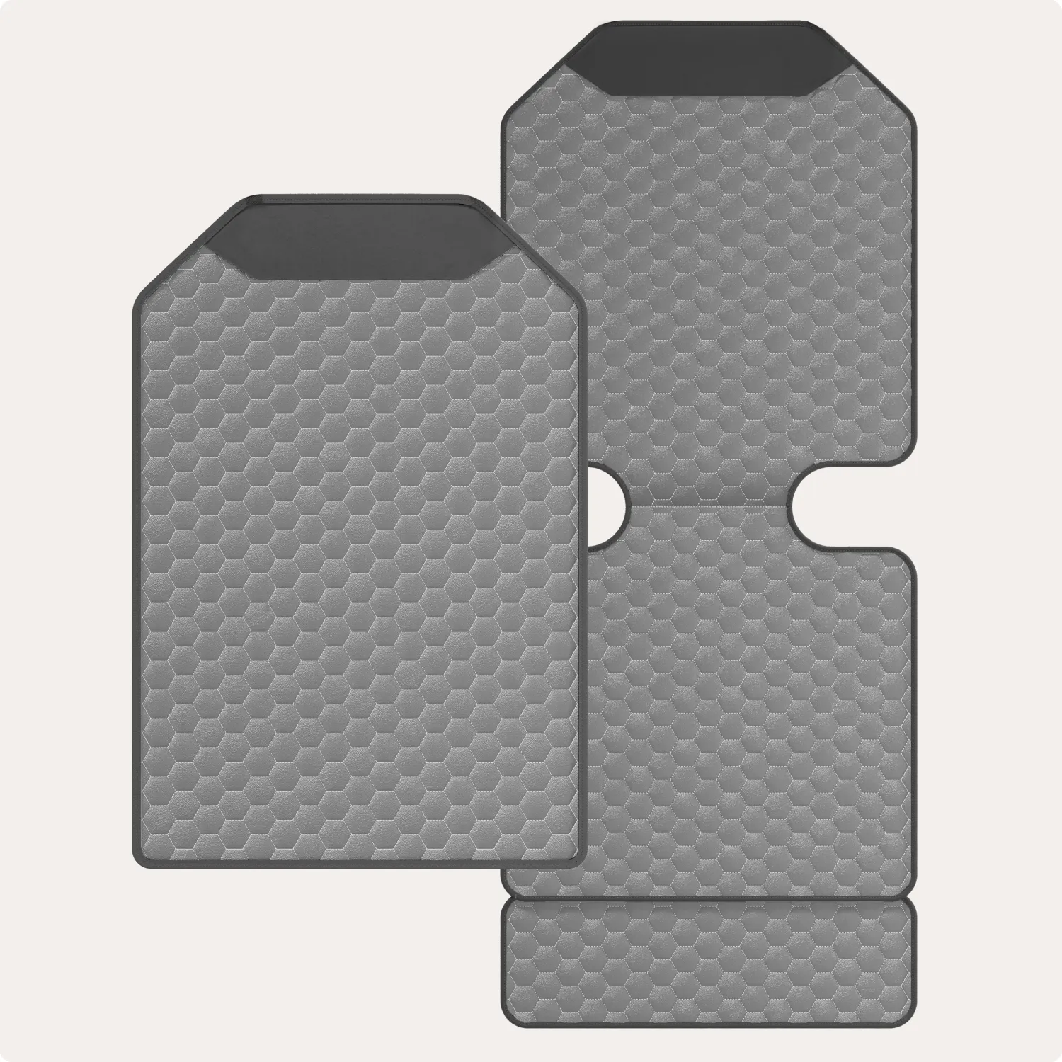 Car Seat Back Protector  |  Black “Hexy” by Owleys