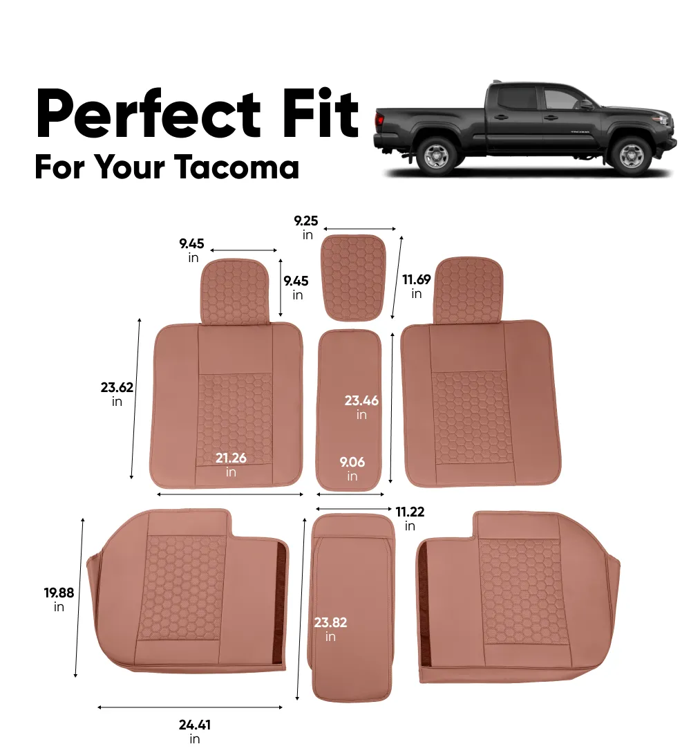 Toyota Tacoma Seat Covers (2016–2025) – Back Seat Custom Fit, Premium Eco-Leather  |  Owleys - View 4