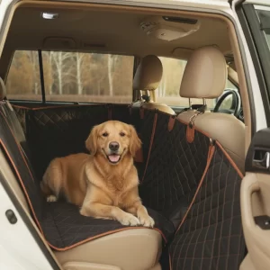 Golden Retriever Car Seat Cover  |  “Travel Buddy” by Owleys