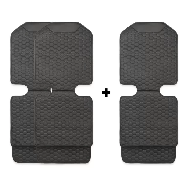 Black Hexy Car Seat Protectors  |  3 Pcs Set by Owleys