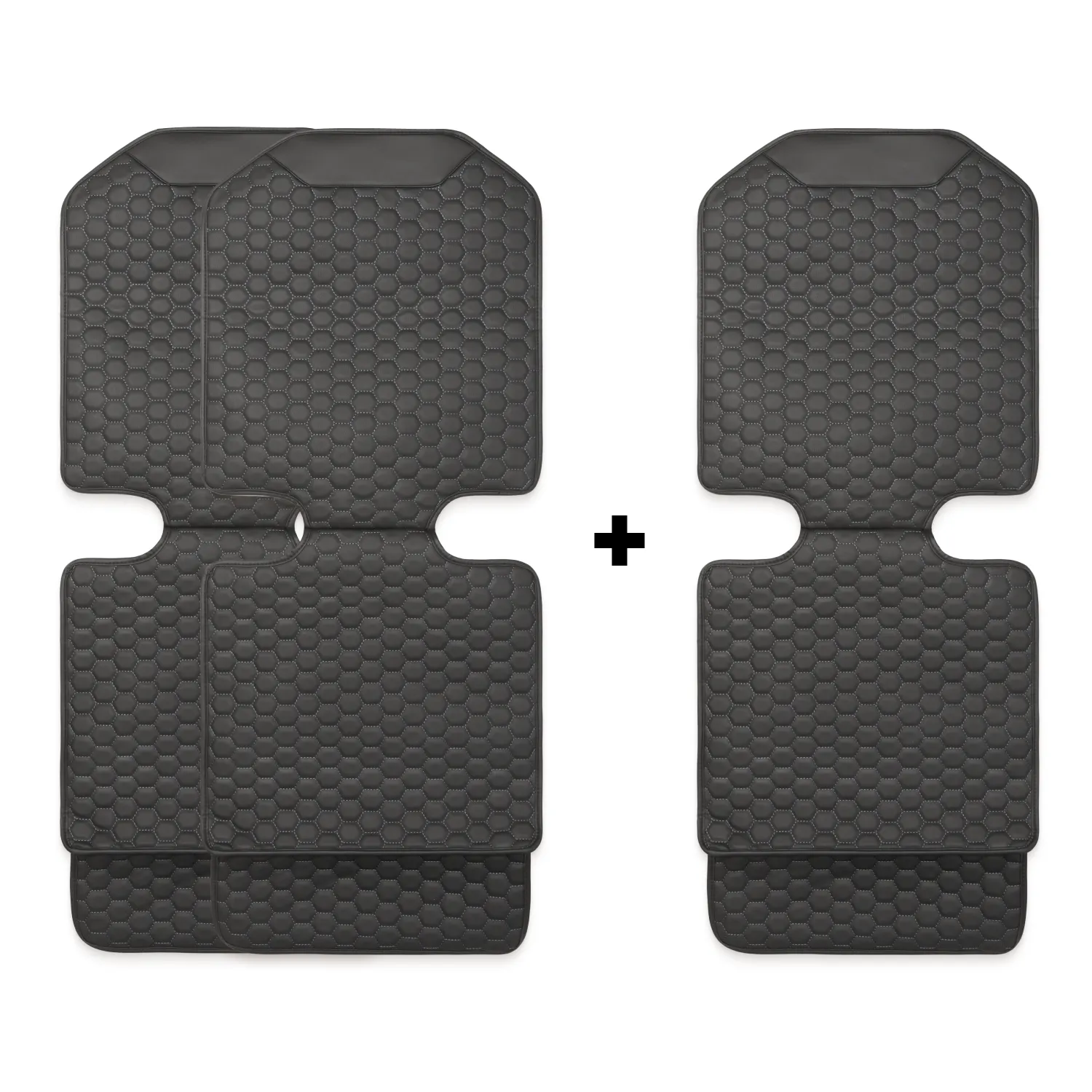 Black Hexy Car Seat Protectors  |  3 Pcs Set by Owleys