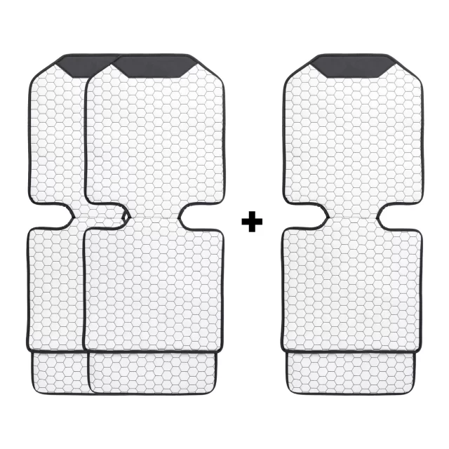 White Hexy Car Seat Protectors  |  3 Pcs Set by Owleys
