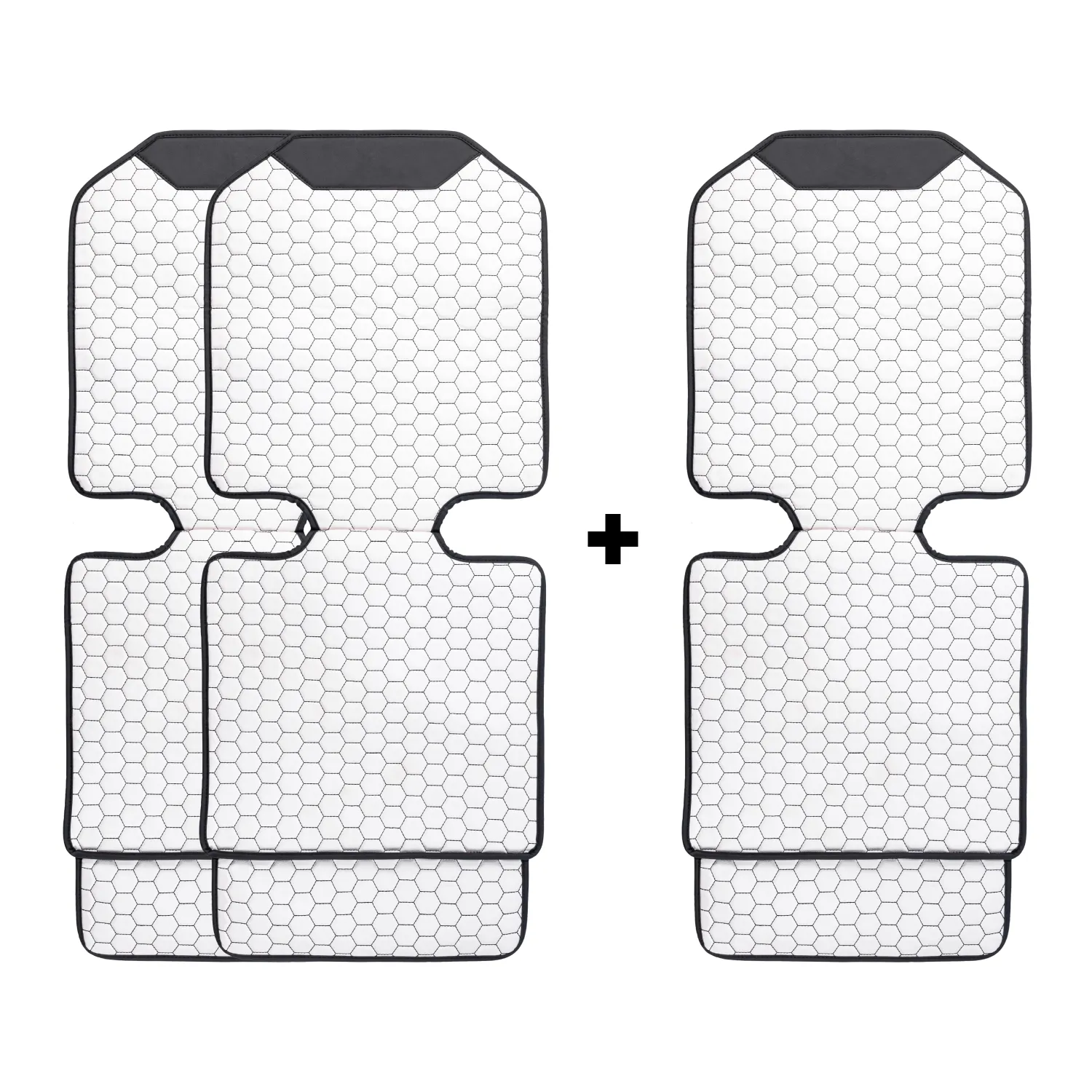 White Hexy Car Seat Protectors  |  3 Pcs Set by Owleys