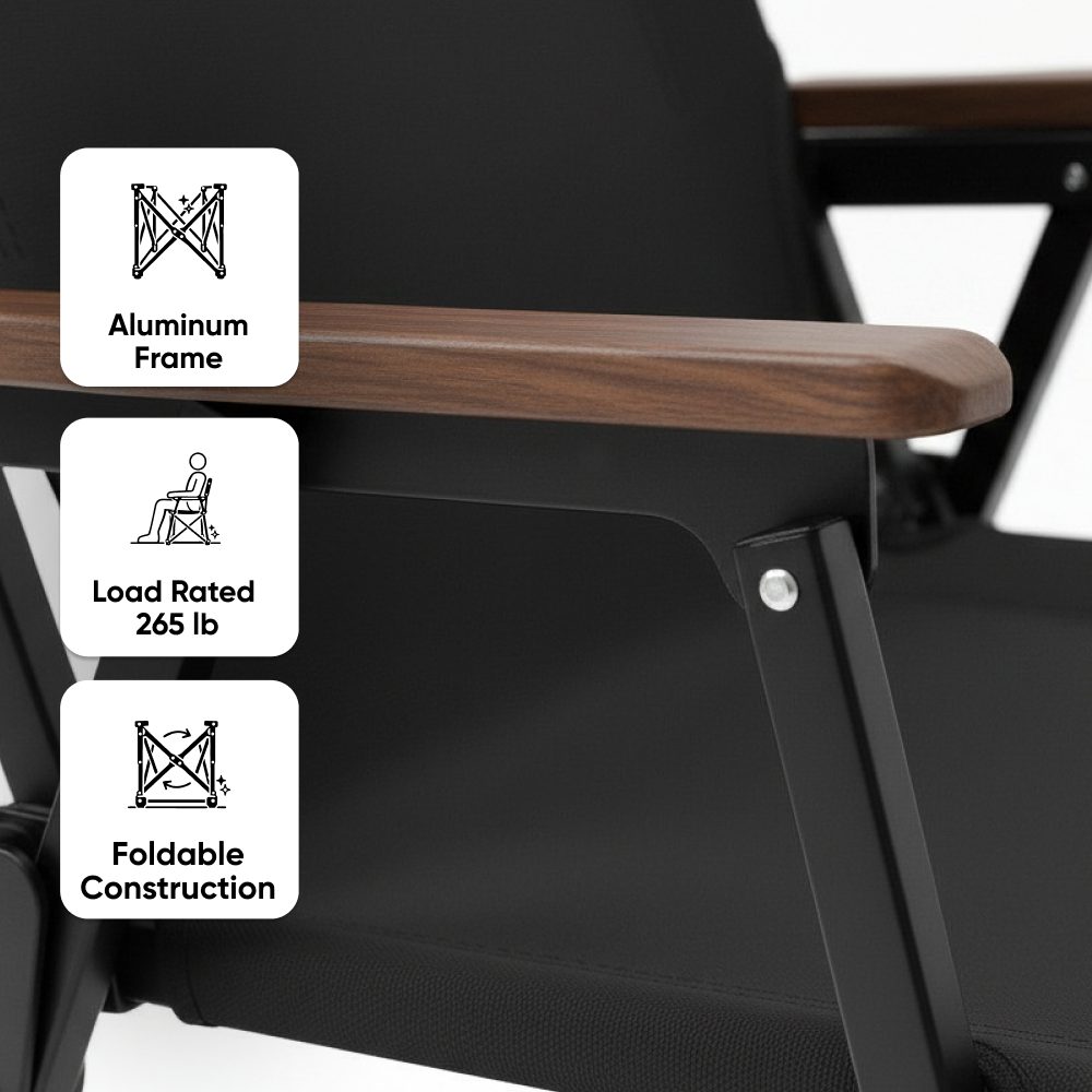 Aluminum Camp Chair with Reinforced Backrest  |  “Campforge” by Owleys - View 2