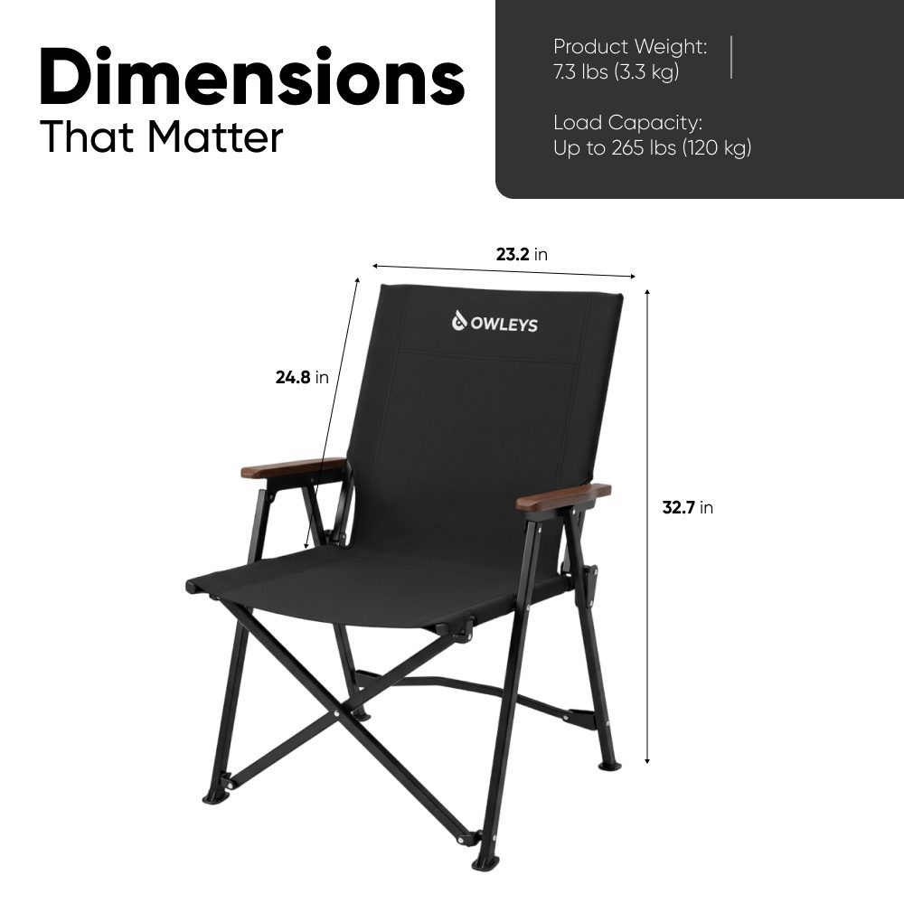 Aluminum Camp Chair with Reinforced Backrest  |  “Campforge” by Owleys - View 3