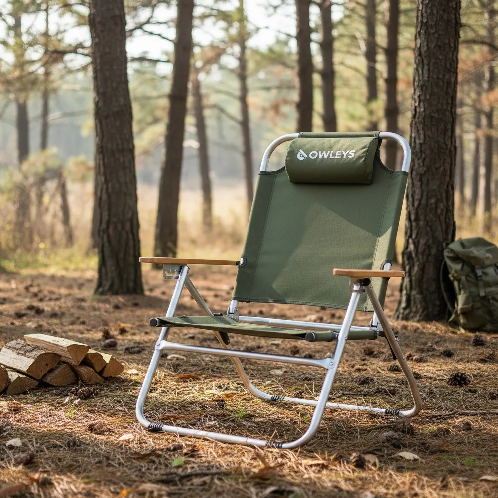 Reclining Aluminum Camp Chair for Deep Outdoor Comfort  |  “Everrest” by Owleys