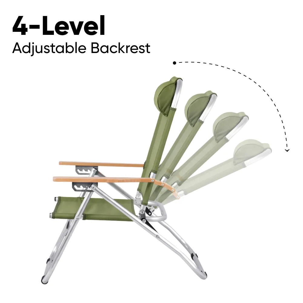 Reclining Aluminum Camp Chair for Deep Outdoor Comfort  |  “Everrest” by Owleys - View 5