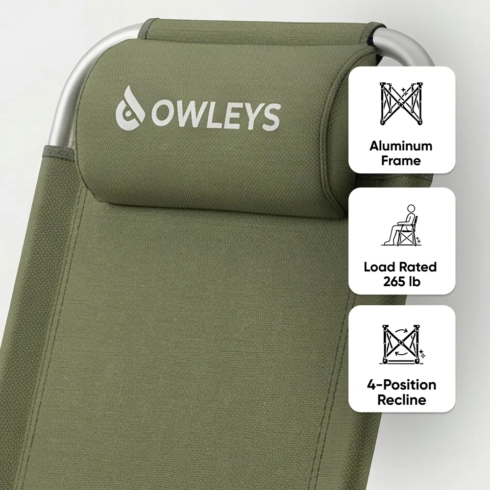 Reclining Aluminum Camp Chair for Deep Outdoor Comfort  |  “Everrest” by Owleys - View 3